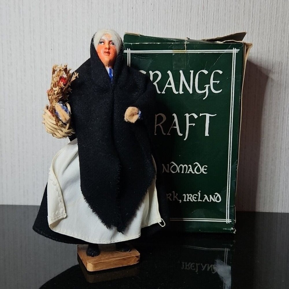 Vintage Character Doll Dublin Flower Seller with Basket Grange Craft Ireland